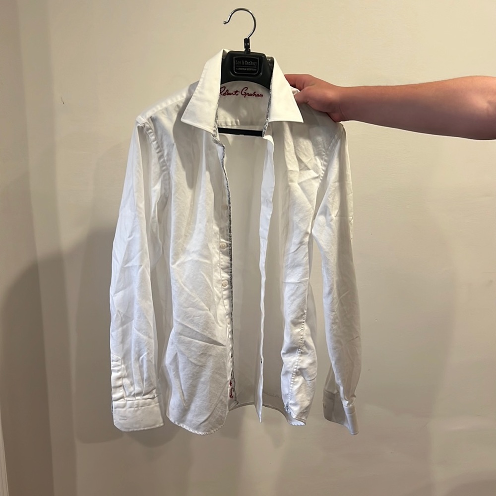 Robert Graham boys white button down dress shirt